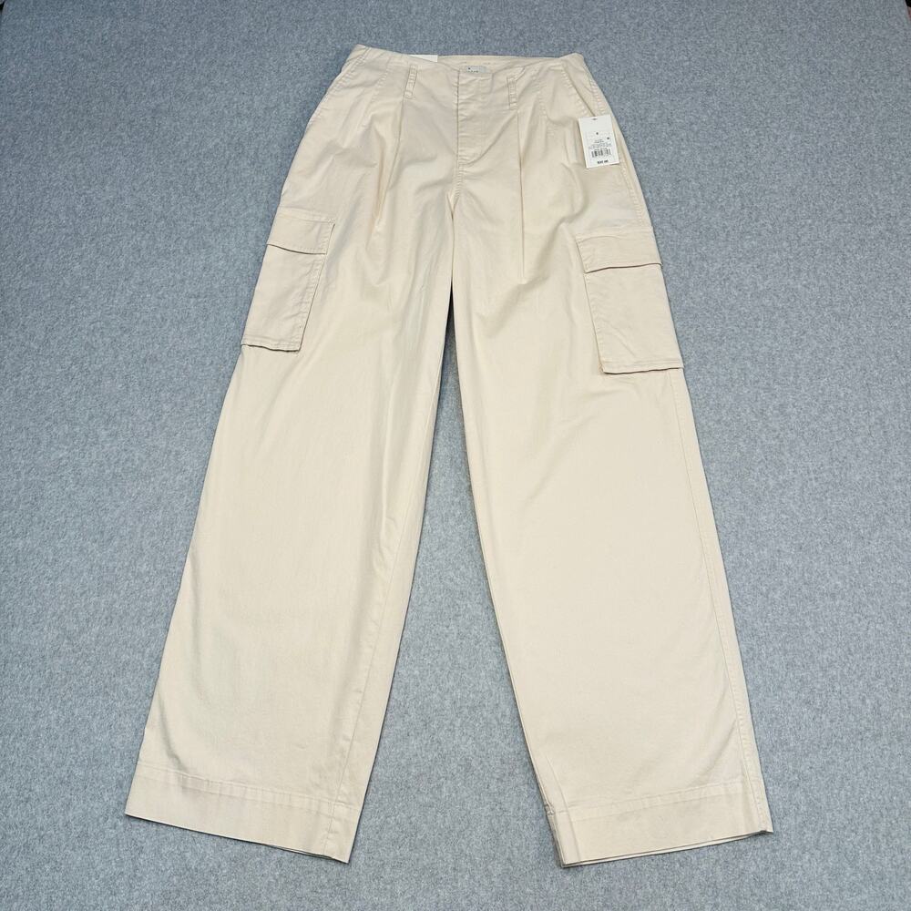 A New Day Cargo Pants WMNS 6 Regular Wide Leg Highest Rise Tan Straight Khaki